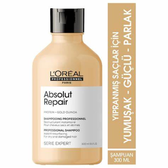 Loreal Professionnel Serie Expert Absolut Repair Yıpranmış Saçlar İçin Onarıcı Şampuan 300 ml Loreal Professionnel Serie Expert Absolut Repair Yıpranmış Saçlar İçin Onarıcı Şampuan 300 ml