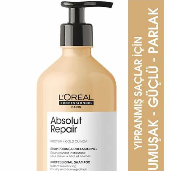 L'oreal Professionnel Serie Expert Absolut Repair Yıpranmış Saçlar Için Onarıcı Şampuan 500ml L'oreal Professionnel Serie Expert Absolut Repair Yıpranmış Saçlar Için Onarıcı Şampuan 500ml